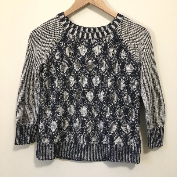 Banana Republic Cable Knit Cropped 3/4 Sleeve Sweater Top - Picture 1 of 13